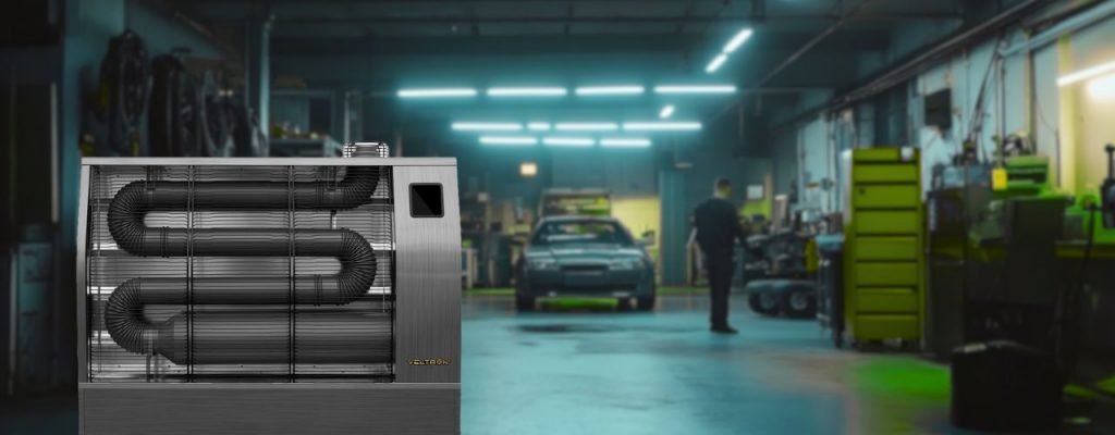 Infrarot-Dieselheizung im Einsatz in der Werkstatt