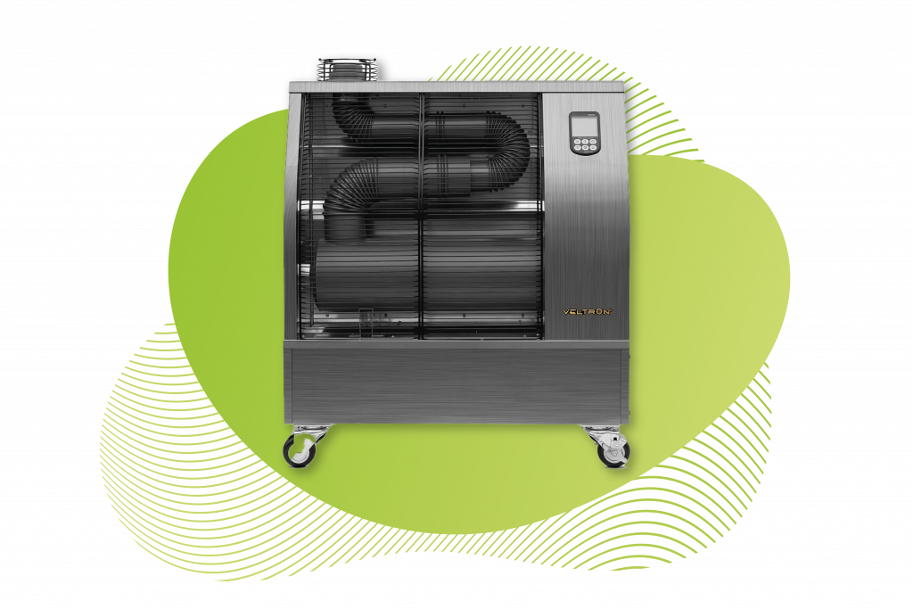 Die Dieselheizung DHOE-90 mit 10,4kW Leistung besitzt Rollen und ist mobil einsetzbar.